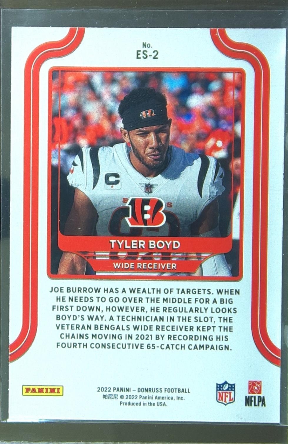 2022 Donruss Tyler Boyd #ES-2 Bengals Elite Series - Image 3