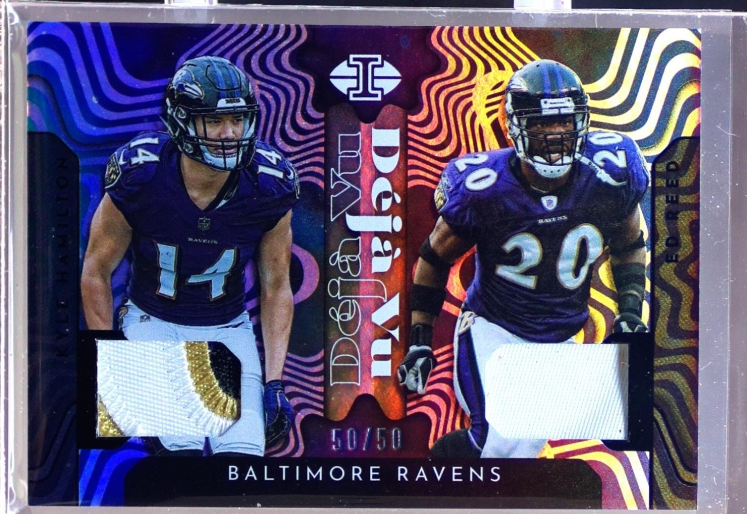2022 Illusions Kyle Hamilton / Ed Reed /50 JSY #DV-BR Ravens Déjà Vu Black