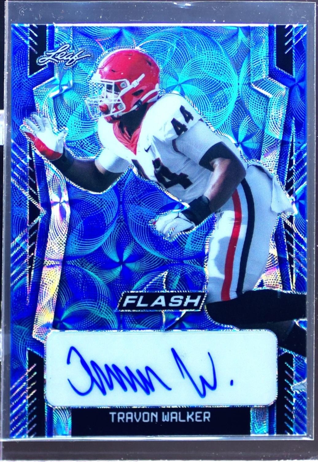 2022 Leaf Flash Travon Walker Kaleidoscope Blue Auto /20 #BA-TW1 Bulldogs