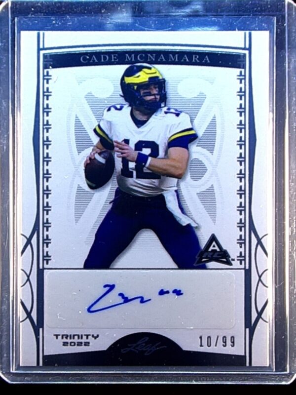 2022 Leaf Trinity Cade McNamara Auto /99 #BA-CMN Wolverines Silver