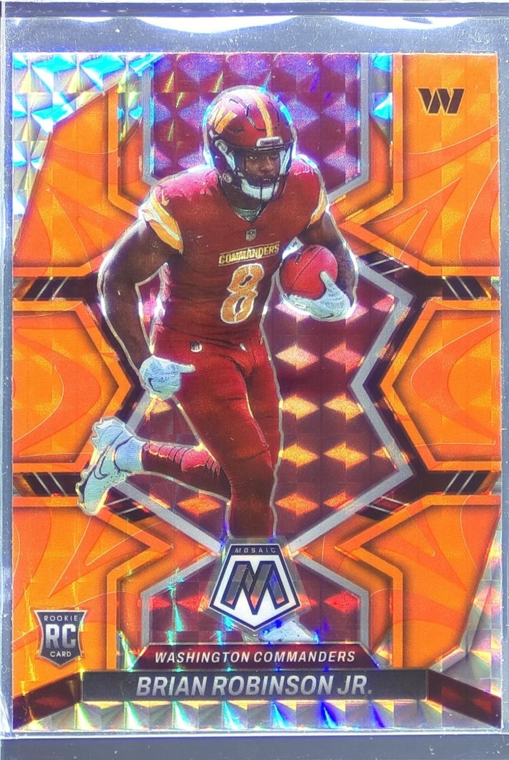 2022 Mosaic Brian Robinson Jr. Mosaic Reactive Orange RC #322 Commanders