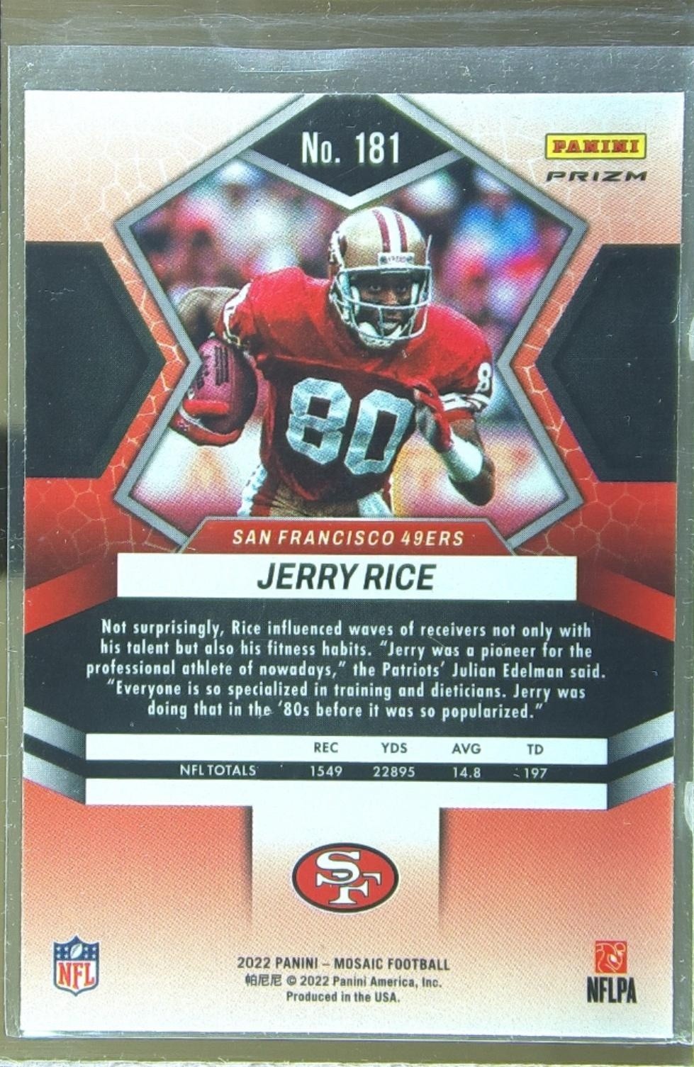 2022 Mosaic Jerry Rice Mosaic Green #181 49ers - Image 3