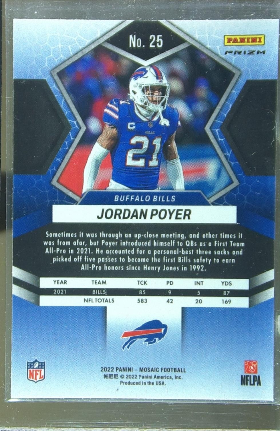 2022 Mosaic Jordan Poyer Mosaic Camo Pink #25 Bills - Image 3