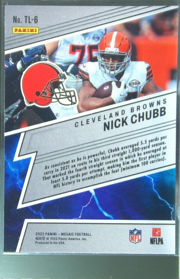 2022 Mosaic Nick Chubb #TL-6 Browns Thunder Lane - Image 3