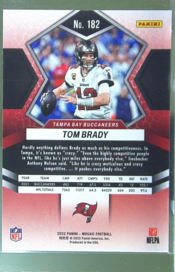 2022 Mosaic Tom Brady #182 Buccaneers - Image 3