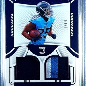 2022 NT Hassan Haskins JSY /49 #RDM-HHA Titans Rookie Dual Materials Purple