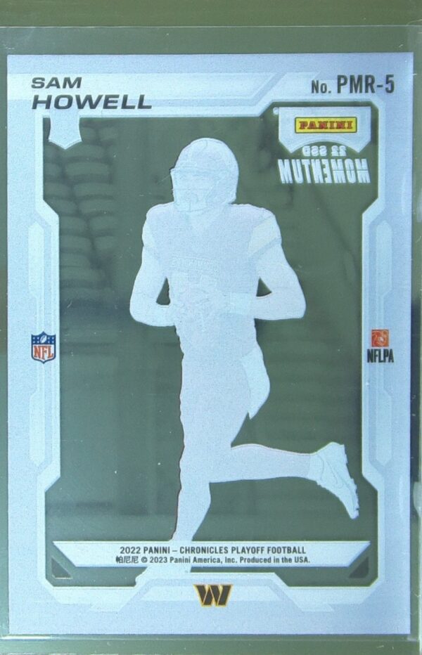 2022 Panini Chronicles Sam Howell RC #PMR-5 Commanders Playoff Momentum Rookies - Image 3