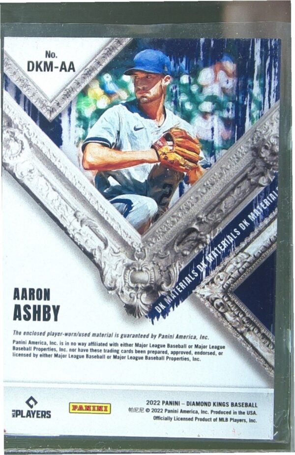 2022 Panini Diamond Kings Aaron Ashby JSY #DKM-AA Brewers DK Materials - Image 3
