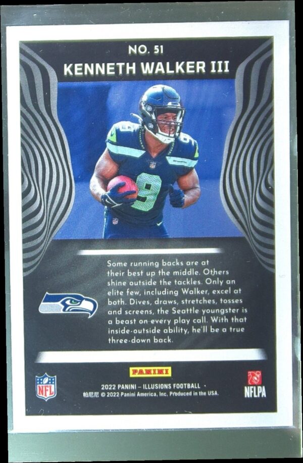 2022 Panini Illusions Kenneth Walker III RC #51 Seahawks - Image 3