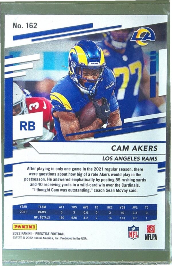 2022 Panini Prestige Cam Akers Xtra Points Pink /50 #162 Rams - Image 3