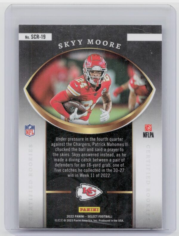 2022 Panini Select Skvy Moore rookie SCR-19 - Image 3