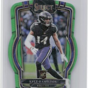2022 Panini Select club level green die-cut Kyleh Hamilton /299 Ravens 294