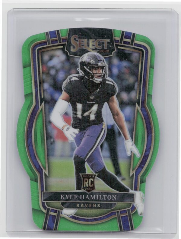 2022 Panini Select club level green die-cut Kyleh Hamilton /299 Ravens 294