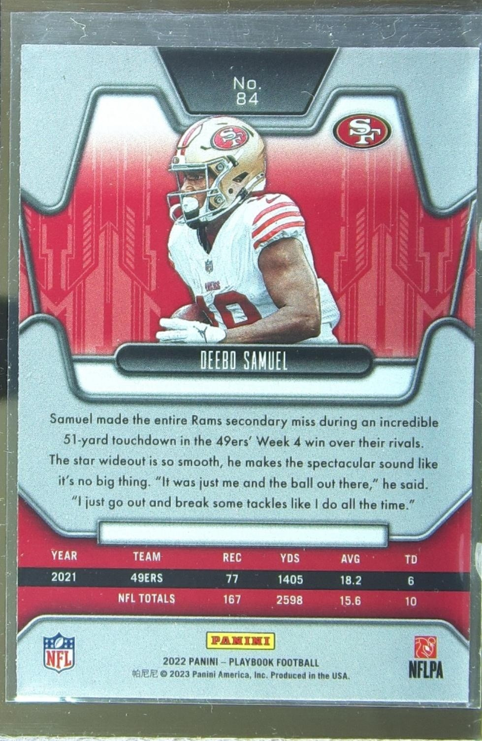 2022 Playbook Deebo Samuel Mosaic #84 49ers - Image 3