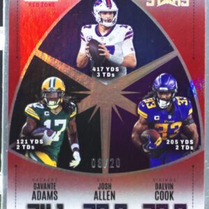 2022 Score Dalvin Cook / Davante Adams / Josh Allen /20 #FS14 Bills Fantasy Star