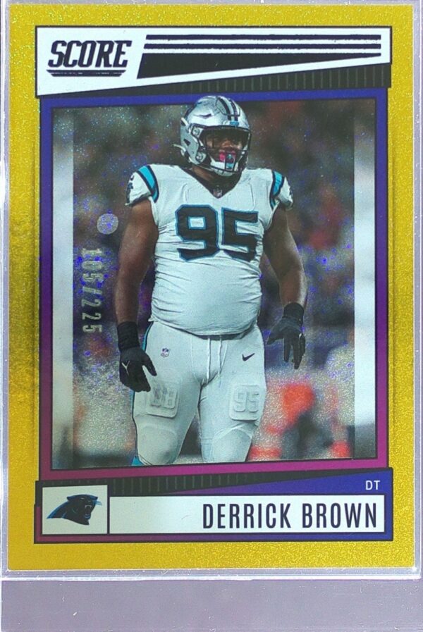 2022 Score Derrick Brown Dots Gold /225 #50 Panthers