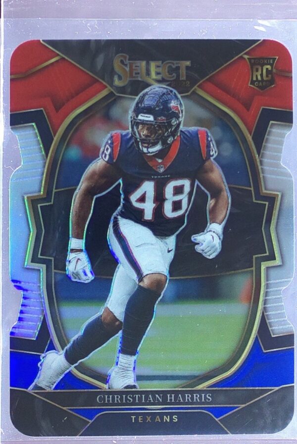 2022 Select Christian Harris Red and Blue Prizm Die Cut RC #49 Texans