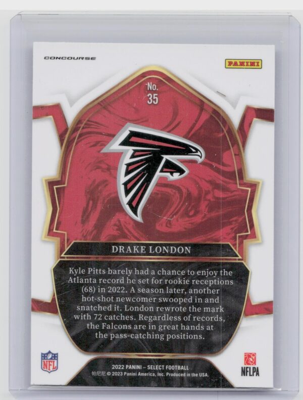 2022 Select Drake London RC #35 Falcons - Image 3