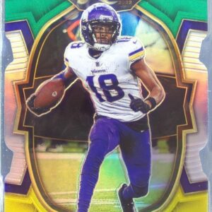 2022 Select Justin Jefferson Green and Yellow Prizm Die Cut #50 Vikings