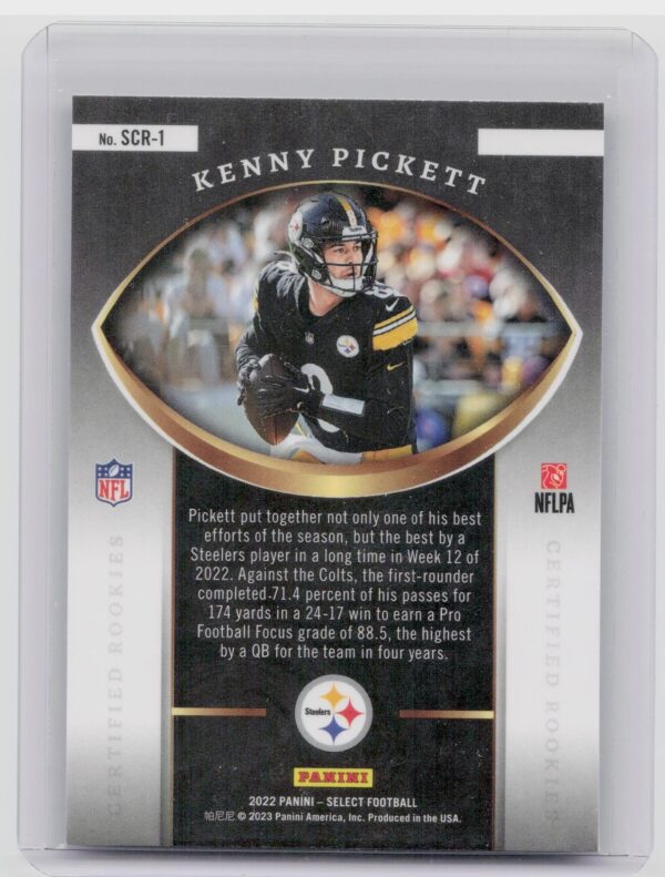 2022 Select Kenny Pickett #SCR-1 Steelers Select Certified Rookies - Image 3