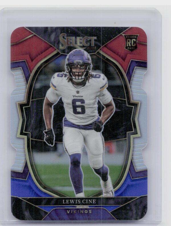 2022 Select Lewis Cine Red and Blue Prizm Die Cut #52 Vikings
