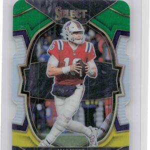 2022 Select Mac Jones Green and Yellow Prizm Die Cut #92 Patriots