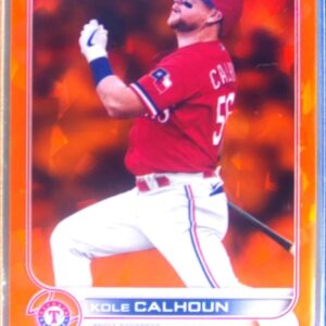 2022 Topps Chrome Sapphire Edition Kole Calhoun Orange /25 #605 Rangers