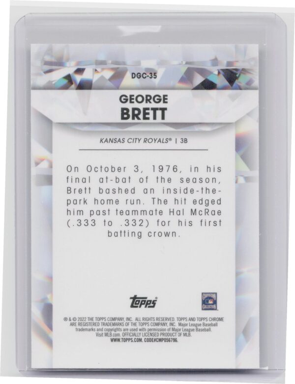 2022 Topps Chrome Update George Brett #DGC-35 Royals Diamond Greats Die Cuts - Image 3