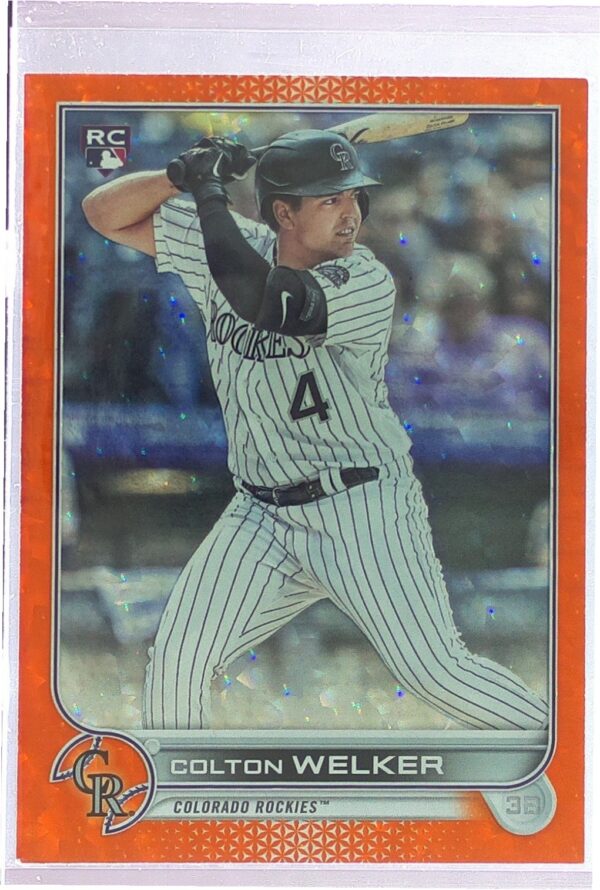 2022 Topps Colton Welker Orange Foilboard /299 RC #480 Rockies