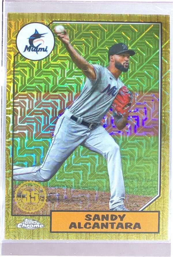 2022 Topps Sandy Alcantara #T87C2-25 Marlins 1987 Topps 35th Anniversary Mojo