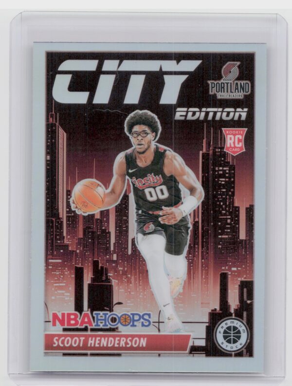 2023-24 Hoops Premium Stock Scoot Henderson RC 5 Blazers City Edition