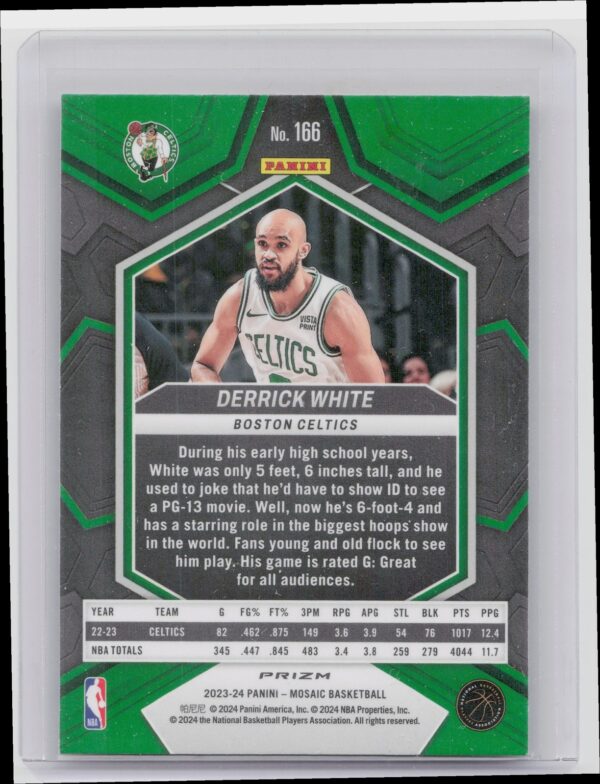 2023-24 Panini Mosaic Derrick White 166 Celtics - Image 3