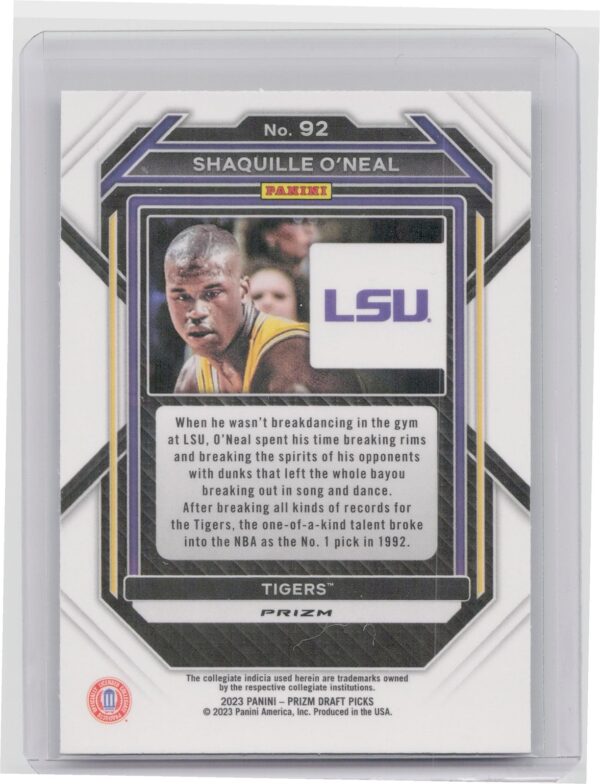 2023-24 Panini Prizm Draft Picks Shaquille O'Neal Green #92 Tigers - Image 3