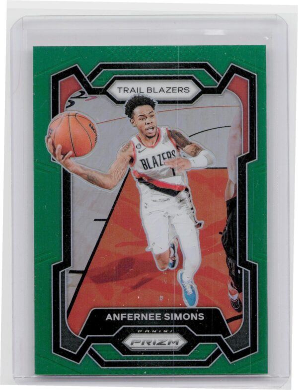 2023-24 Prizm Anfernee Simons Prizms Green #106 Blazers