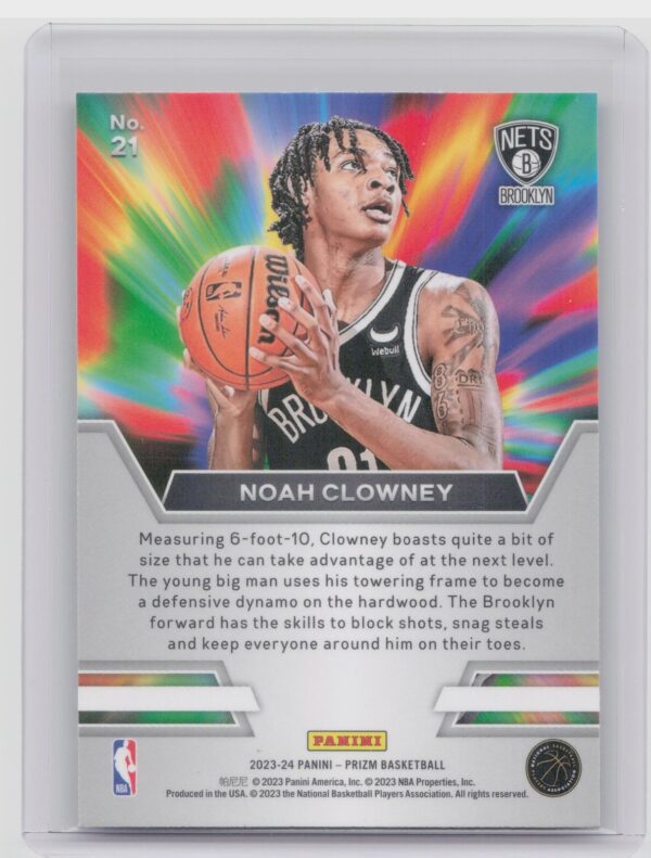 2023-24 Prizm Noah Clowney RC #21 Nets Instant Impact - Image 3