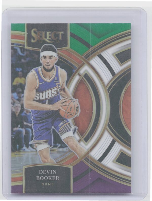 2023-24 Select Devin Booker Green White Purple Prizms #143 Suns