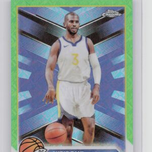 2023-24 Topps Chrome Chris Paul Green Logo Refractors 187 Warriors