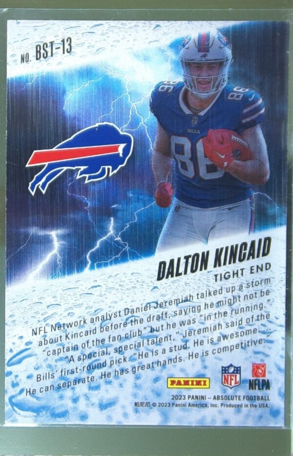2023 Absolute Dalton Kincaid RC #BST-13 Bills By Storm - Image 3