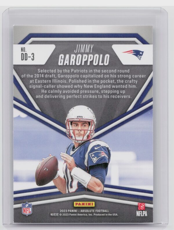 2023 Absolute Jimmy Garoppolo #DD-3 Patriots Draft Diamonds - Image 3