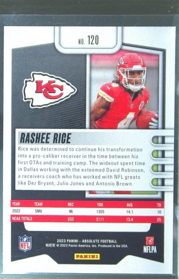 2023 Absolute Rashee Rice Retail RC #120 Chiefs - Image 3