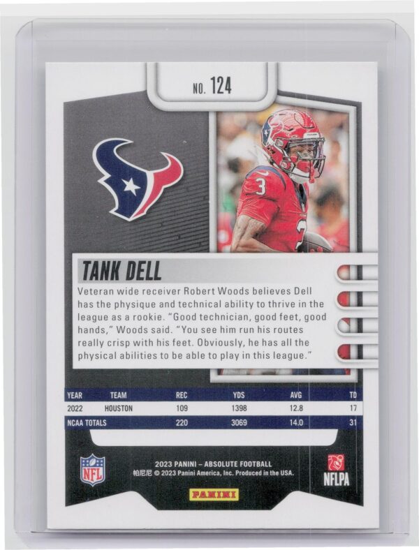 2023 Absolute Tank Dell Rookie #124 Texans - Image 3