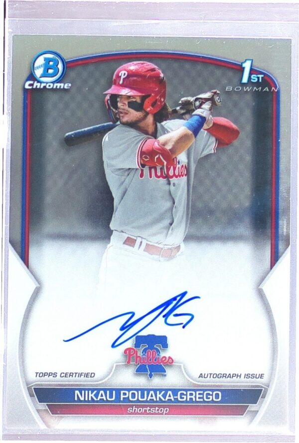 2023 Bowman Nikau Pouaka-Grego Auto #CPA-NP Phillies Chrome Prospect Autographs