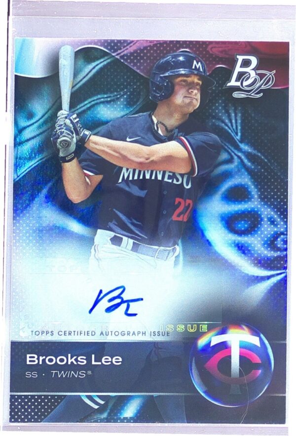 2023 Bowman Platinum Brooks Lee Auto #TOP-72 Twins Top Prospects Autographs