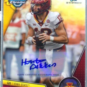 2023 Bowman University Chrome Hunter Dekkers Auto /499 #67 Cyclones Chrome