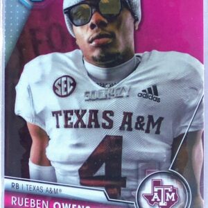 2023 Bowman University Chrome Rueben Owens Pink Refractor RC #166 Aggies