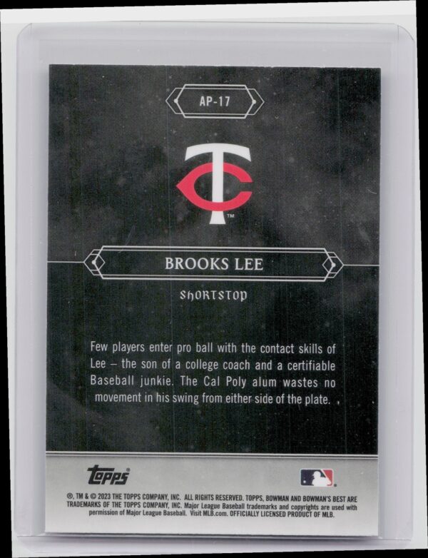 2023 Bowman's Best Brooks Lee #AP-17 Twins Astral Projections - Image 3