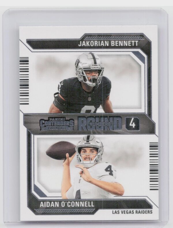 2023 Contenders Jakorian Bennett / Aidan O'Connell Round Numbers #18 Raiders