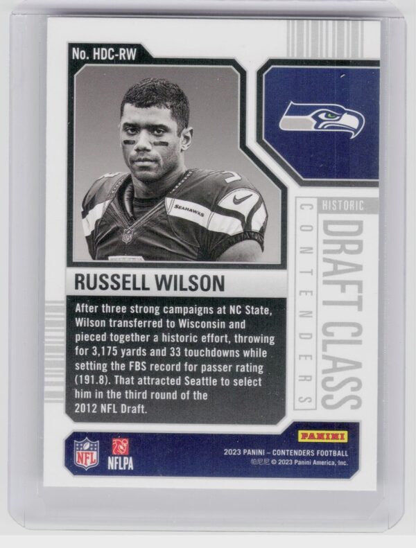 2023 Contenders Russell Wilson Drafr Class Contenders Red#HDC-RW Seahawks - Image 3