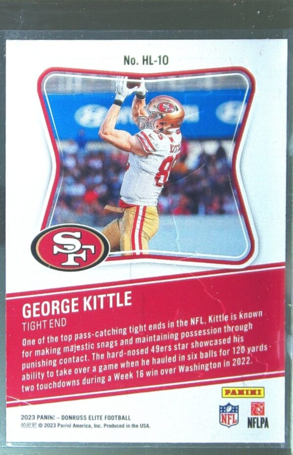 2023 Donruss Elite George Kittle #HL-10 49ers High LIfe - Image 3