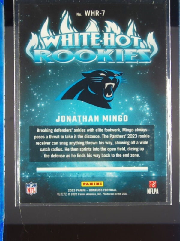 2023 Donruss Jonathan Mingo #WHR-7 Panthers White Hot Rookies - Image 3